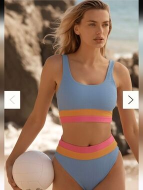 Beach Riot Mackenzie Colorblock Bikini Set XL